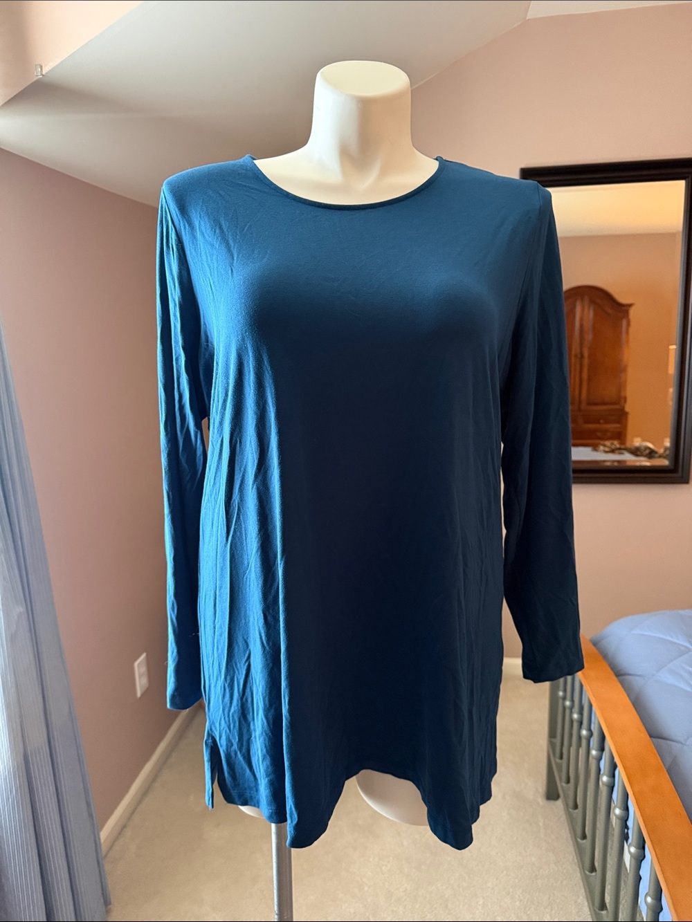 Christopher & Banks Teal Long Sleeve Crewneck Tunic